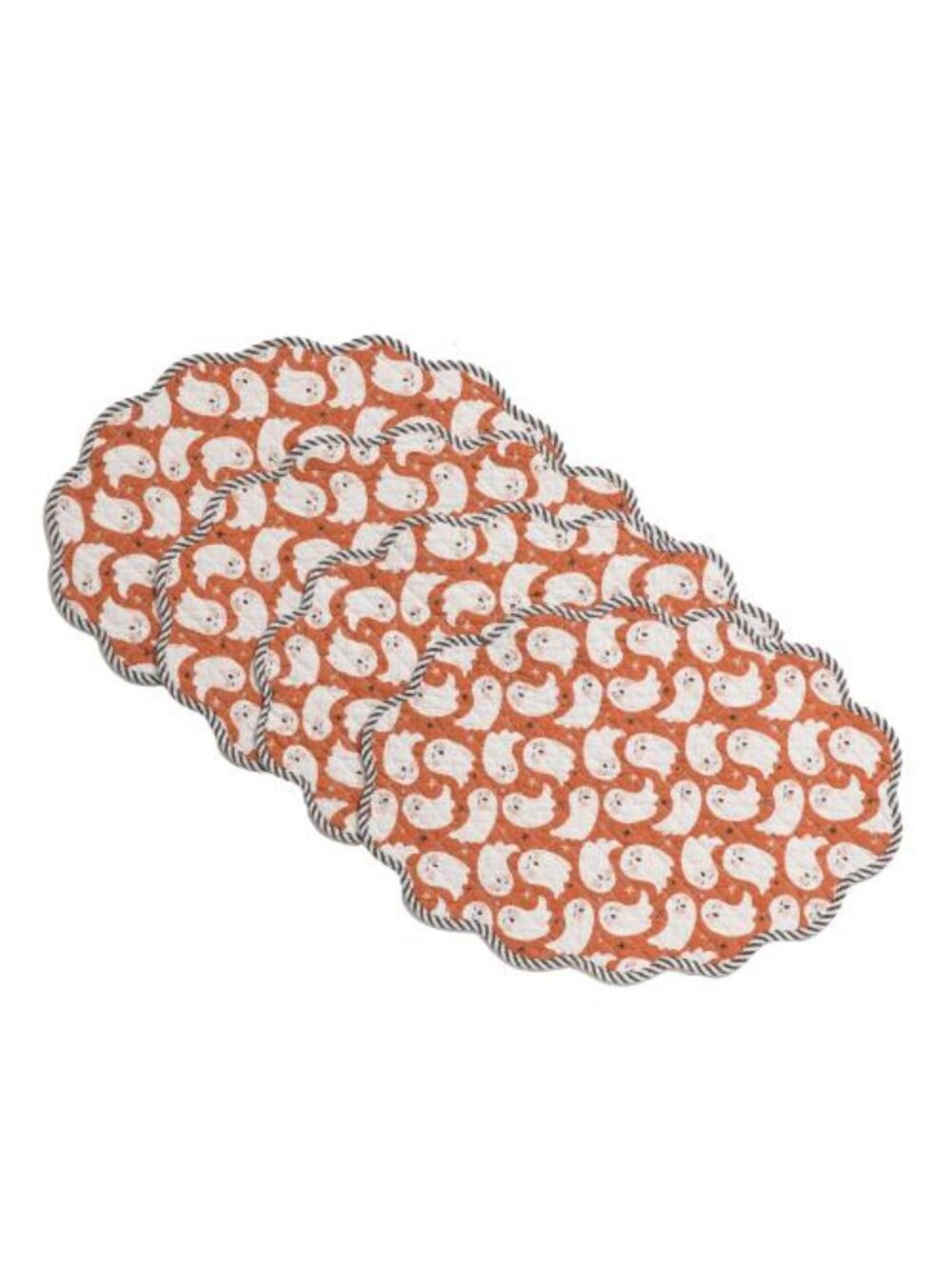 4pk Ghostly Garden Night Reversible Placemats, NEW